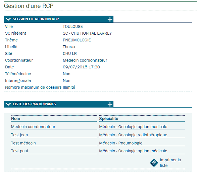 La gestion des RCPs